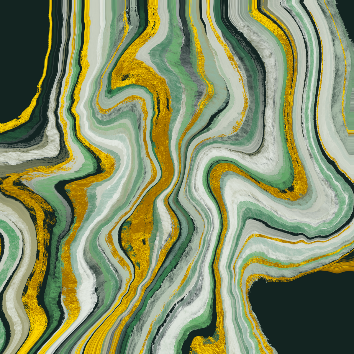 Marbleized Geode Full Green and Gold